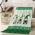 thumbnail image 4 of Throw Blanket Fleece Throw Blanket 50x80in, St. Patrick's Day Cute Lucky Gnome Soft Lightweight Bed Blankets Spring Green Clovers Check Fuzzy Couch Blankets for All Season, 4 of 9