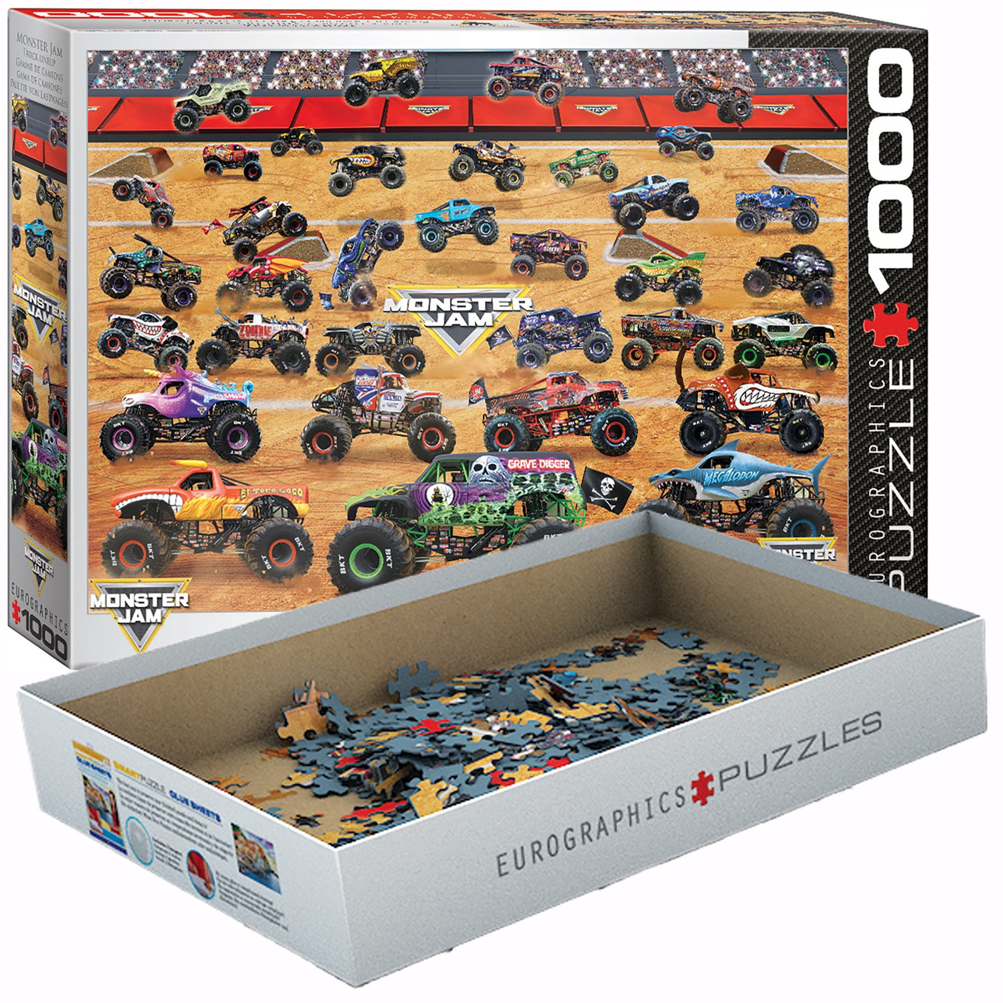 Eurographics: Monster Jam Truck Lineup - 1000-Piece Puzzle - 26.6" x 19.25" - Adult Jigsaw, Action-Packed Featuring Iconic Trucks, Officially Licensed