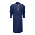 thumbnail image 5 of Caftan Thobe for Men Kurta Set for Men Kaftan for Men Mens Kaftan Mens Kaftan Thobe Button Down Casual Henley Shirts Long Sleeve Robe Cotton Linen Muslim Gown Shirt, Navy-M, 5 of 5