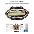 thumbnail image 4 of Tote Bag for Women - Halloween Ghost & Pumpkin Pattern Shoulder Bag - Large Utility Work Duffle Bag with Zipper Handbag for Travel, Work, Sprots, 4 of 5