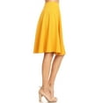 thumbnail image 2 of Moa Collection Women's Essential Elegance A-Line Midi Skirt Timeless Comfort with High Waist Elastic, 2 of 4