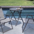 thumbnail image 1 of mesa de jardín slats café redonda estructura de acero 72 x 72 x 66 cm, 1 of 8