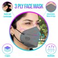 thumbnail image 4 of Mascarilla Desechable de 3 capas Máscara de Polvo para Adultos Transpirable Color Gris (10 Piezas) Lutema M93I, 4 of 6