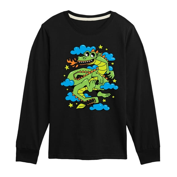 Instant Message - I'm A Dragon In The Clouds - Toddler & Youth Long Sleeve Graphic T-Shirt