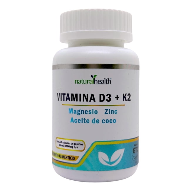 Vitamina D3 + K2 Magnesio Zinc 30 cápsulas Natural Health