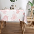 thumbnail image 2 of ZNDUO Rectangle Table Cloth, Pink Romantic Love Pattern Waterproof Stain Resistant Washable Polyester Table Cover, 54 X 72 Inch, 2 of 8