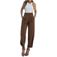 thumbnail image 1 of Besolor Capris Courts Taille Haute pour Femmes avec Poches, Décontracté Business, Extensible, 1 of 7