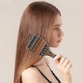 thumbnail image 3 of Rustic Style Hair Brush, Artistic Aesthetic Home Accent Comb with Waves Pattern for Daily Use & Styling, 3 of 7