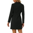 thumbnail image 3 of Unique Bargains Robe Blazer Décontractée pour Femmes Col à Revers Cranté Bureau Travail Noir TG, 3 of 6