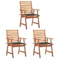 thumbnail image 6 of vidaXL Patio Dining Chairs Outdoor Patio Chair with Cushions Solid Wood Acacia, 6 of 35