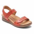 thumbnail image 1 of Cobb Hill Sandale en Cuir Rouge Ocre à Brides Ondulées, 1 of 4