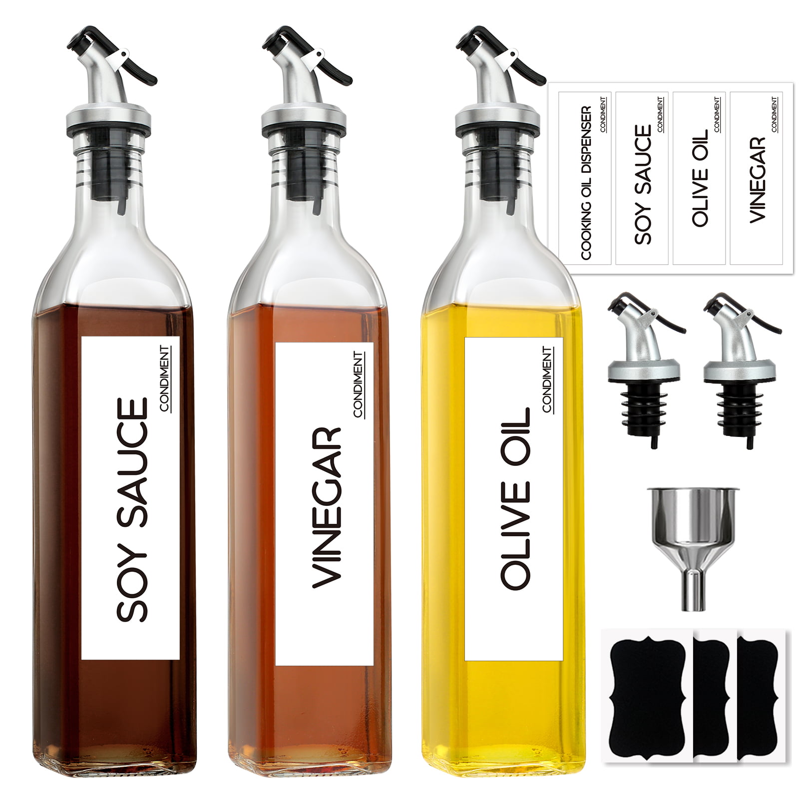 4 Pack Oil Vinegar Dispenser Bottles Pourers Catering Supplies Restaurant Cafe 