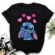 thumbnail image 2 of Kawaii Disney Lilo Stitch T Shirt Women Summer Tops Cartoon Stitch Heart Graphic Tees Cute Disney Anime T-shirt Female TshirtXS Gao Jinjia LED, 2 of 2