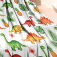 thumbnail image 3 of White Cartoon Dinosaurs Pineapples Pattern Blanket,Comfortable Soft Flannel Throw Blanket,All Season,Warm Lightweight Blankets for Sofa Bed Couch Living Room Chair,30"x40", 3 of 4