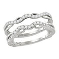 thumbnail image 1 of Size 6.5 - 14k White Gold Round Diamond Ring Guard Wrap Solitaire Enhancer (1/3 Cttw), 1 of 2