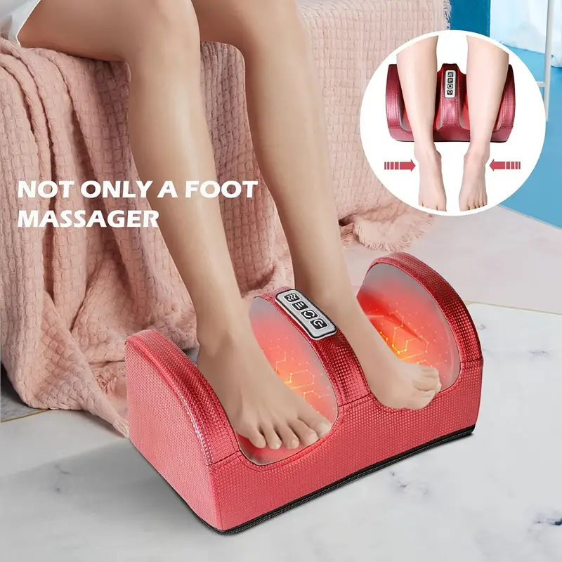 Miserwe Acupressure foot massager with heating, electric foot massager, calf massager with massage rollers, deep kneading circulation, the best gift for family, Christmas present