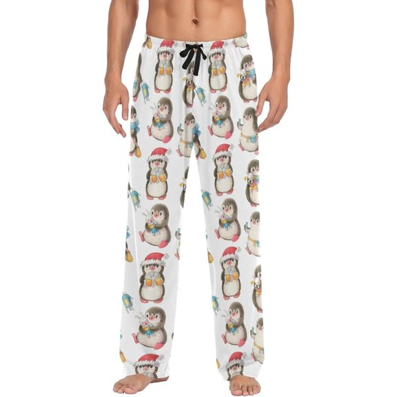 GZHJMY Penguin Pajama Pants for Men, Lounge Pants Lightweight Men Pajama Bottoms with Drawstring Pockets, Christmas New Year Birthday Gifts, XX-Large