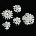 thumbnail image 3 of 5 Piezas de Botones de Flores de Perlas Botón de de Imitación Diy Aleación Diamante Cryustal Bow Soledad Botones de perlas de flores, 3 of 10