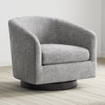 thumbnail image 3 of CHITA Swivel Accent Chair Set of 2, Fabric Round Barrel Arm Chair Living Room, Pebble Gray&Black Base, 3 of 13