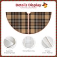 thumbnail image 3 of Xecao khaki coffee plaid Pattern Christmas Tree Skirt Round Xmas Tree Mat Base Cover for Holiday Home Decorations-36", 3 of 6