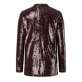 thumbnail image 4 of Yigetop Sequin Blazer for Women Women Sequins Sequin Jacket Casual Long Sleeve Glitter Party Shiny Lapel Rave Outerwear Coat Sparkly Jacket Wine S, 4 of 5