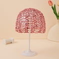 thumbnail image 4 of Sequin Crochet Hat for Women Lightweight Summer Beanie Glitter Open-Weave Headwear for Beach Rave Parties Pink One Size, 4 of 4