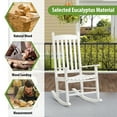 thumbnail image 2 of Dkelincs Patio Wood Rocking Chair Outdoor Porch Rocking with High Back and Handrail 243 lbs Capacity for Garden Lawn, White, 2 of 7