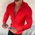thumbnail image 3 of Camiseta Con Capucha Con Cordón A Cuadros Patrón De Puntos Slim Manga Larga Fasionable Tops Para Hombres Rojo L, 3 of 6