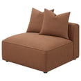 thumbnail image 3 of Colleen Terracotta Armless Chair w/ Pillows - 38.5" Wide Upholstered Seat, Red Accent Furniture for Living Room, Non-Skid Legs, Modern Design, Vietnam Made, 3 of 18