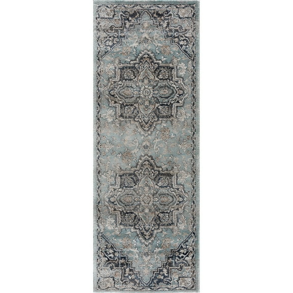 United Weavers Portsmouth Ancient Land Blue Runner Rug 2'7" x 7'2"