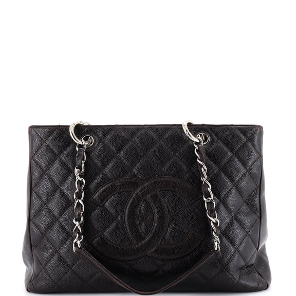 Pre-Owned Grand Shopping Tote Quilted Caviar By Rebag