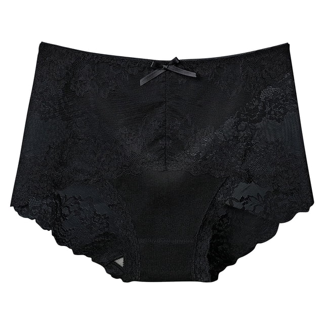 Womens Underwear Lace Safety Pants Mid Waist Solid Breathable