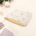 thumbnail image 3 of Unique Bargains 1 Pc Portable Embroidery Rose Makeup Bag Polyester Beige Large, 3 of 5
