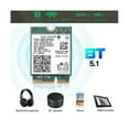 thumbnail image 2 of Tarjeta WiFi AX201NGW con 2 antenas 2,4 Ghz + 5 Ghz WiFi 6 3000 Mbps M.2 CNVio2 Bluetooth 5.1 Adaptador WiFi verde, verde, 2 of 5