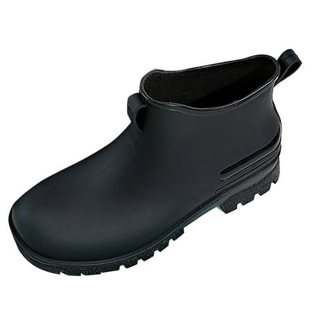 

Quealent Adult Men Shoes Mens Casual Work Boots Women Rain Shoes Shoes Comfortable Light Ankle Rain Boots Frosted Outdoor Rain Rain Boots Sock Black 8.5