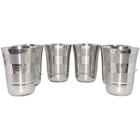 SynSpiritStore Stainless Steel Premium Tool Touch Round Shape Drinking Glass- Set of 6