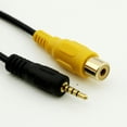 thumbnail image 2 of FOR 5pcs RCA Female to 2.5mm Male AV-IN Rear View Camera To GPS Cable 30cm, 2 of 2