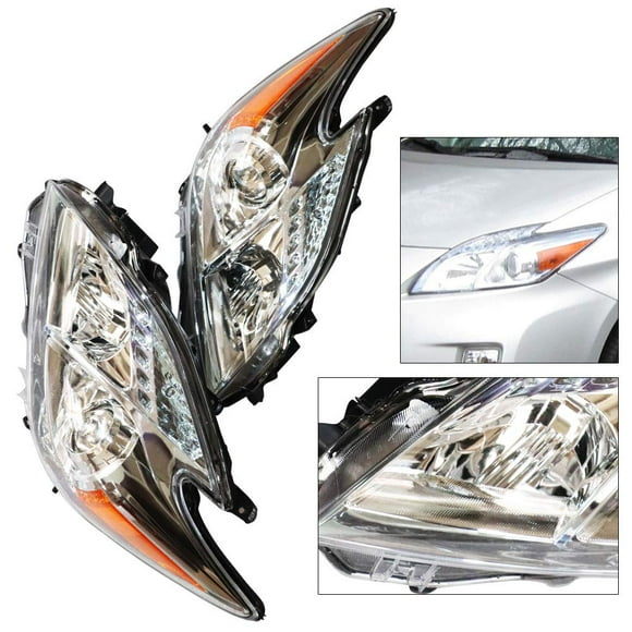 TBVECHI Headlight Headlamp LH Left & RH Right Pair Set Fit for 2010-2011 Toyota Prius
