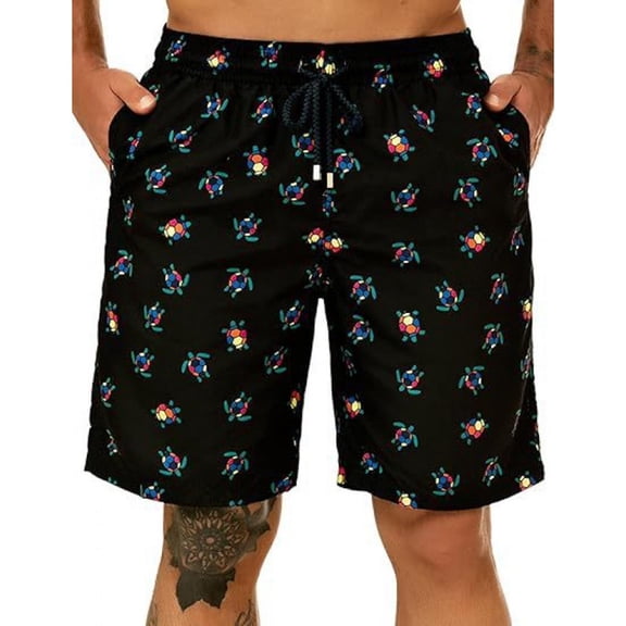 FRSASU Men's Lightweight Quick Dry Swim Trunks Solid Summer Beach Sports Board Shorts Swimsuit with Pockets Black-A
