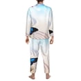 thumbnail image 7 of Salouo Butterfly In Blossoms Zen Print Button-Front Long Sleeve Pajama Set for Men, Soft 2Pjs Men's Long Sleeve Sleepwear -XX-Large, 7 of 7