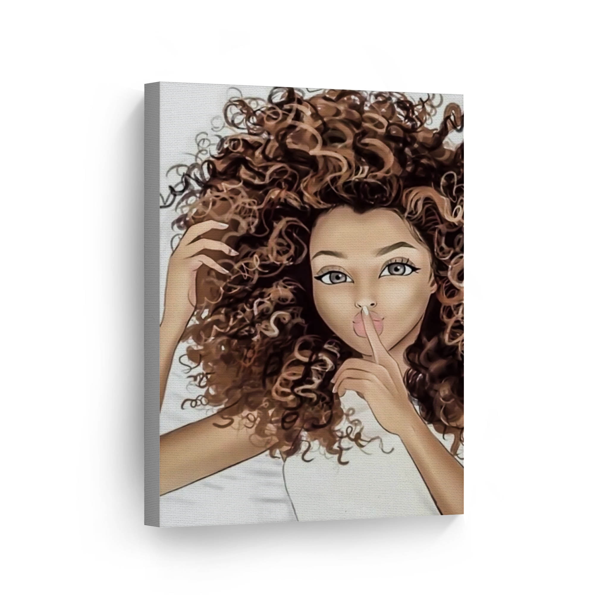Smile Art Design Beautiful Mixed Race African Woman Blond Afro Hair