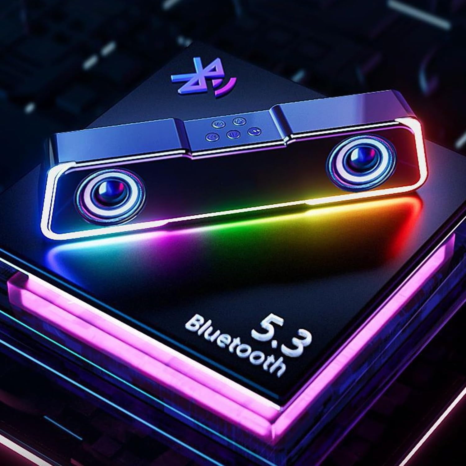 2 Pcs Colorful Bluetooth Speaker with Upgraded Subwoofer HiFi Surround Sound 4-Unit Audio for Home Theater TV Karaoke Portable Wireless LED Light