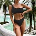 thumbnail image 2 of Sngxgn Twist Cross Bikini for Women High Waisted Bikini Sets Tummy Control Ruched 2 Piece Bathing Suit(Black,S), 2 of 6