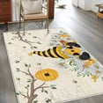 thumbnail image 2 of Yellow Gnomes Area Rugs 2.7'x5', Washable Small Throw Rugs for Kitchen Bedroom, Spring Floral Bees Daisy Branches Indoor Outdoor Rug Non-Slip Low Pile Carpet Runner Reversible Floor Mats, 2 of 8