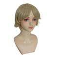 thumbnail image 1 of Peluca corta para cosplay, rubia, sintética, 12 cm, para personajes de anime, 1 of 3