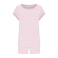 thumbnail image 2 of Women Summer Clothing Striped 2 Piece Shorts Sets Cap Sleeve Tank Top and Shorts Casual Loungewear Suits (2XL, Pink), 2 of 6