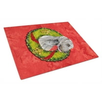 Carolines Treasures SC9086LCB Weimaraner Christmas Wreath Glass Cutting Board Large, 12H x 16W, multicolor
