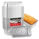 thumbnail image 1 of Stock Your Home Moldes desechables de aluminio para pan con tapas, 2 libras (paquete de 30) moldes de aluminio para hornear con tapa de plástico, molde de hojalata con tapa para pastel, pan de plátano, 1 of 1