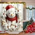 thumbnail image 1 of Cortina de Ducha Navideña 3D | Cortina de Baño Impermeable de Poliéster de 180 X 150 Cm | Diseño Festivo de Muñeco de Nieve con Copos de Nieve, Ramas de Pino y Bayas Rojas | Decoración Navideña para, 1 of 6