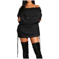 thumbnail image 2 of Birdeem Robe d'Été pour Femmes, Grande Taille, Ample, à Manches Longues, Épaules Dénudées, 2 of 6